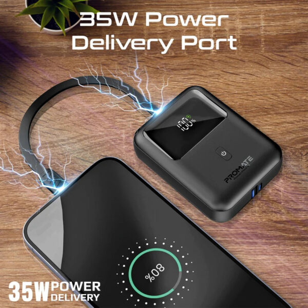 پاوربانک پرومیت مدل POWERPOD-10.BLK ظرفیت ۱۰۰۰۰ میلی‌آمپرساعت